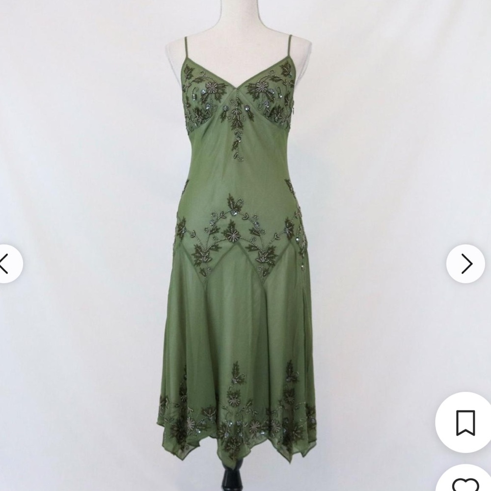 Vintage 90s Papell Boutique Evening dress Green 4
